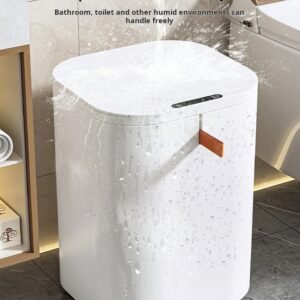 New Smart Trash Can with Lid, Sensor-Activated, for Home Living Room, Luxury Bathroom, Kitchen, and Restroom, Fully Automatic Electric