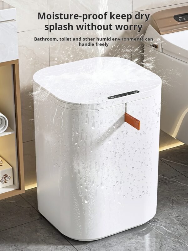 New Smart Trash Can with Lid, Sensor-Activated, for Home Living Room, Luxury Bathroom, Kitchen, and Restroom, Fully Automatic Electric