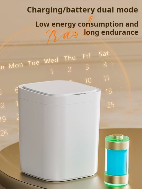 New Smart Trash Can with Lid, Sensor-Activated, for Home Living Room, Luxury Bathroom, Kitchen, and Restroom, Fully Automatic Electric - Image 4